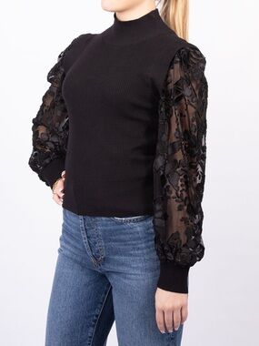 French Connection Women’s Onnie Krista Burnout Sleeve Sweater